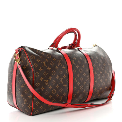 Louis Vuitton Calfskin Monogram Keepall Bandouliere 50 Coquelicot 2 of 9