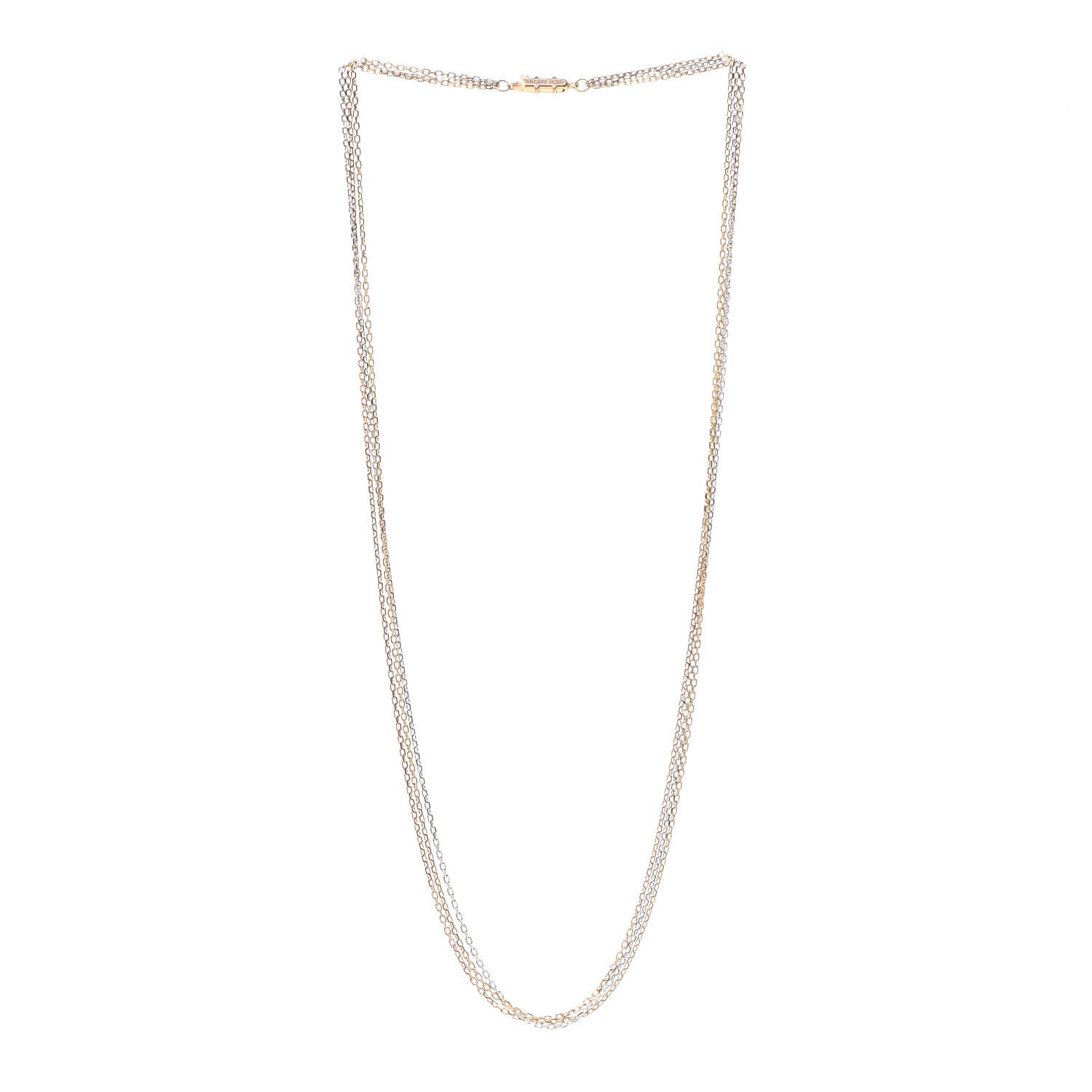 Cartier 18K Pink Yellow White Gold Three Chain Necklace 3 of 5