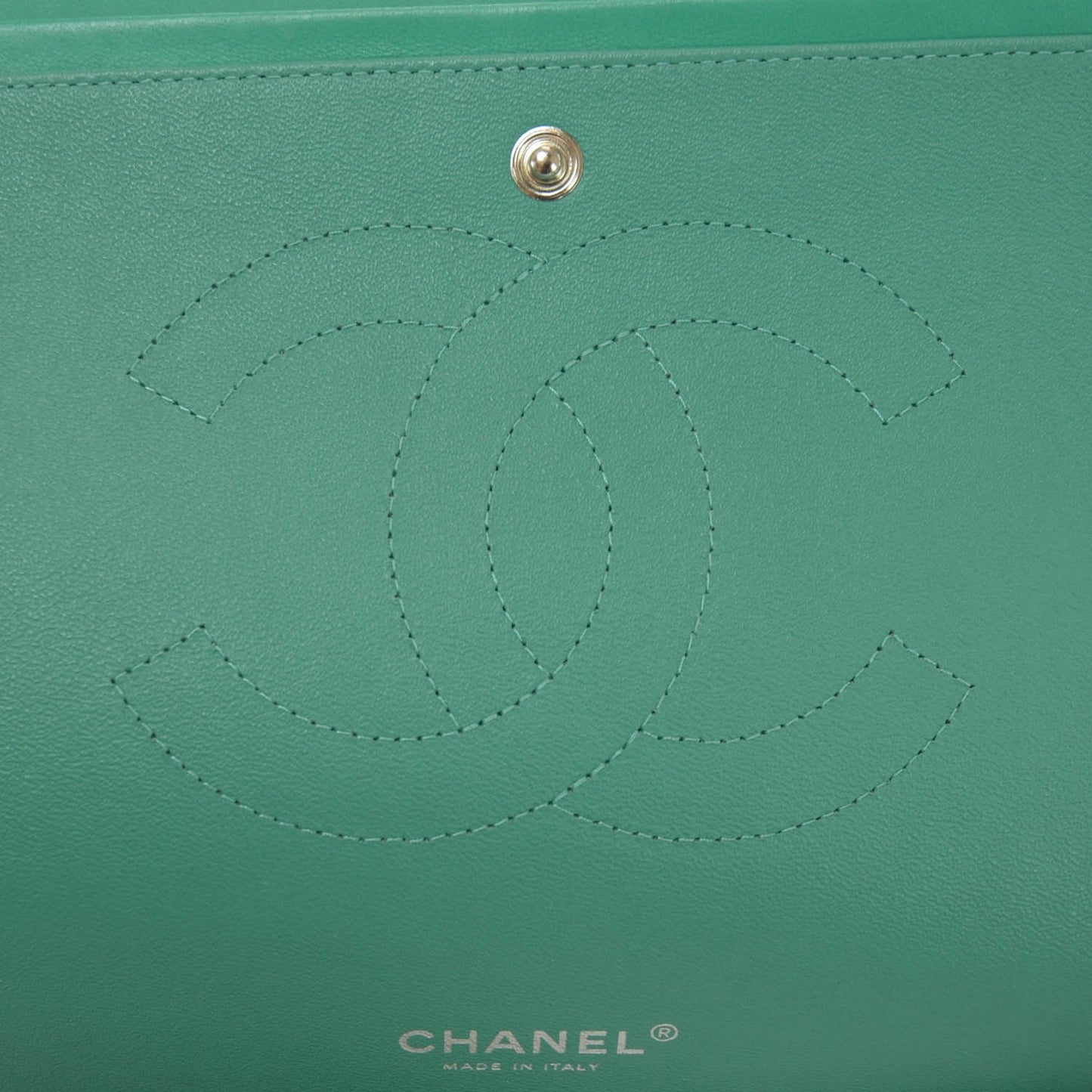 Lambskin Maxi Double Flap Menthe Green