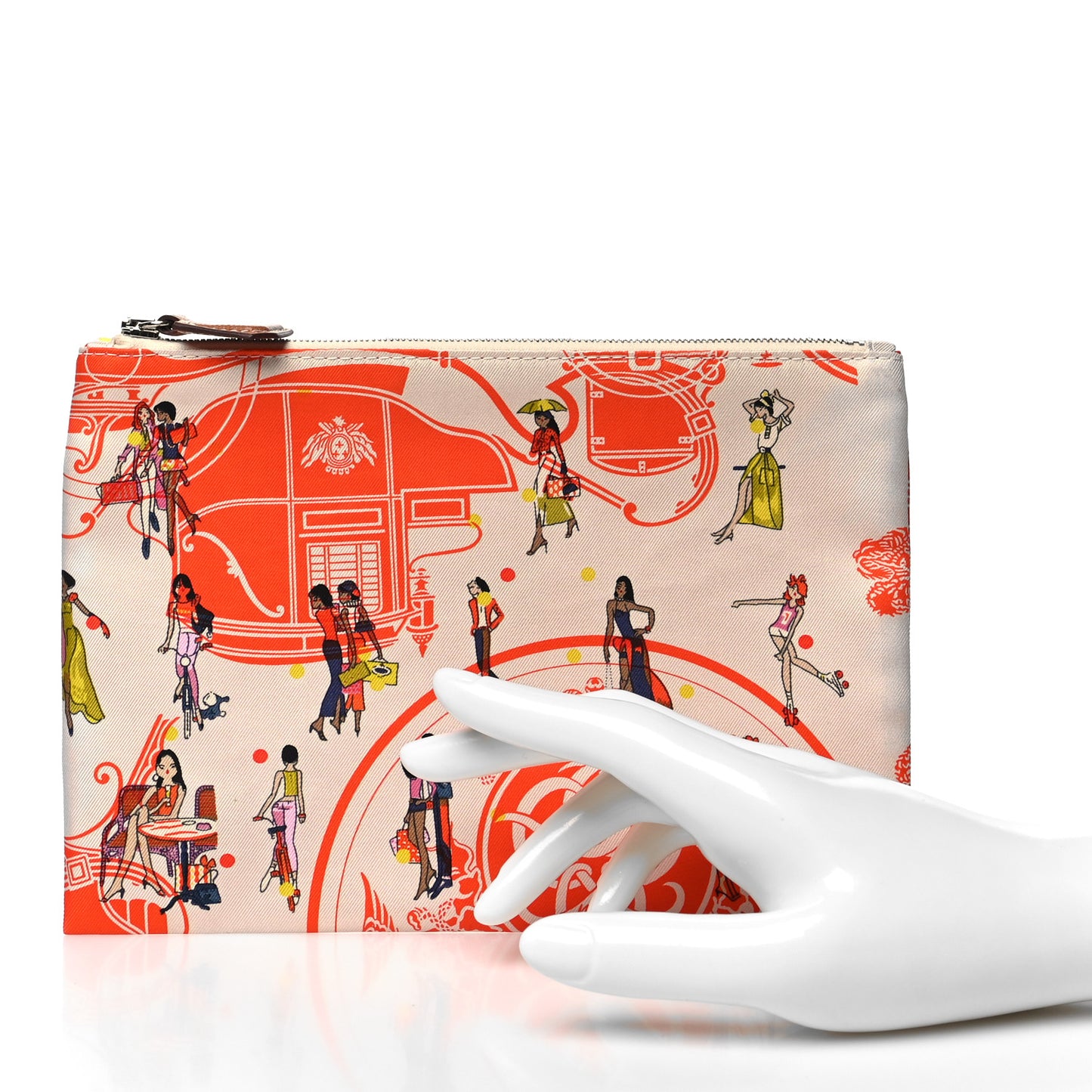Technical Silk Ex-Libris Les Parisiennes Silky Pocket Cosmetic Case Geranium Nata Gold