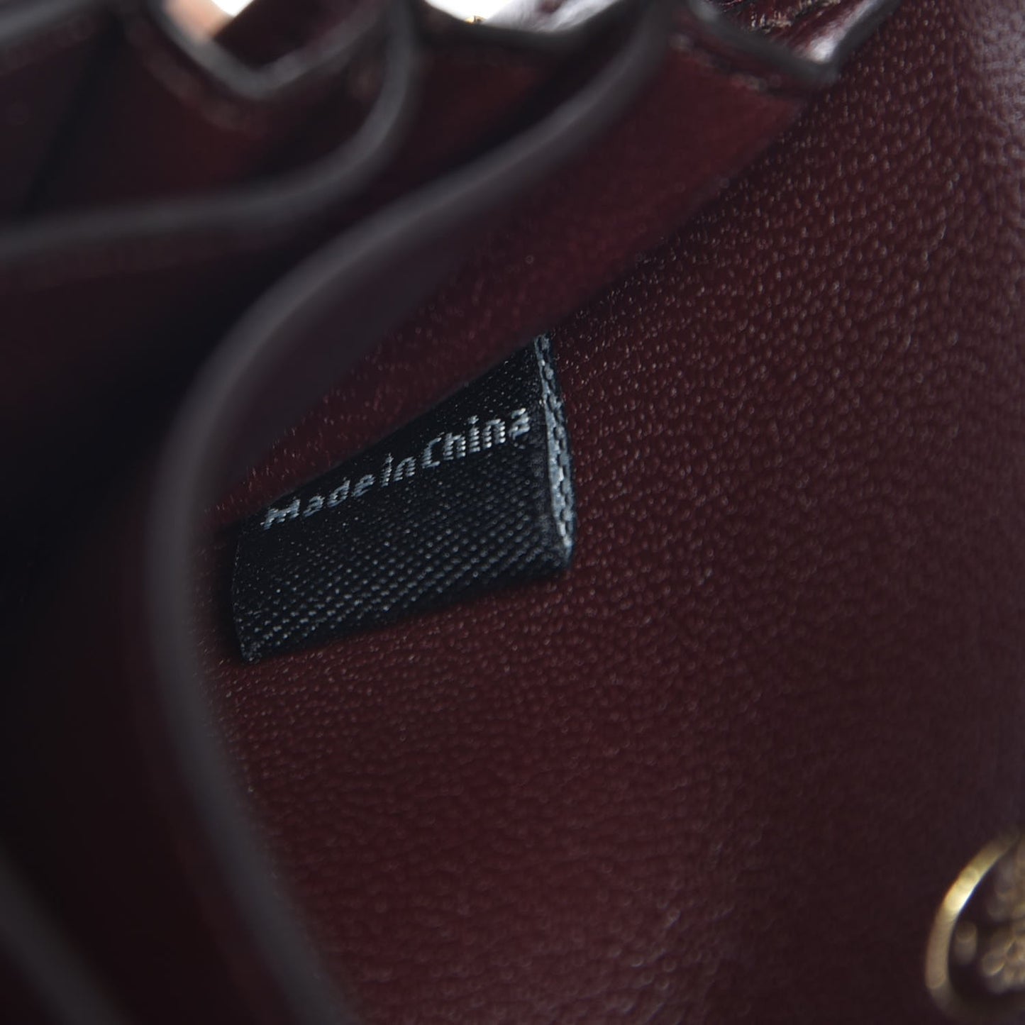 Small Classic Grain Zip Around Purse Burgundy