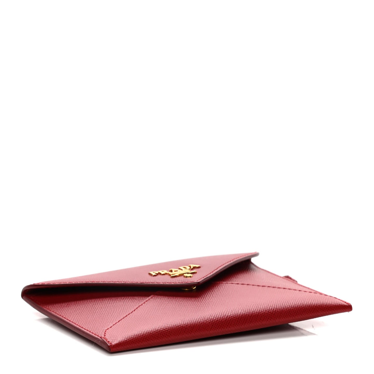 Saffiano Metal Envelope Compact Wallet Fuoco