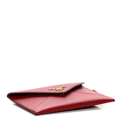 Prada Saffiano Metal Envelope Compact Wallet Fuoco 4 of 12