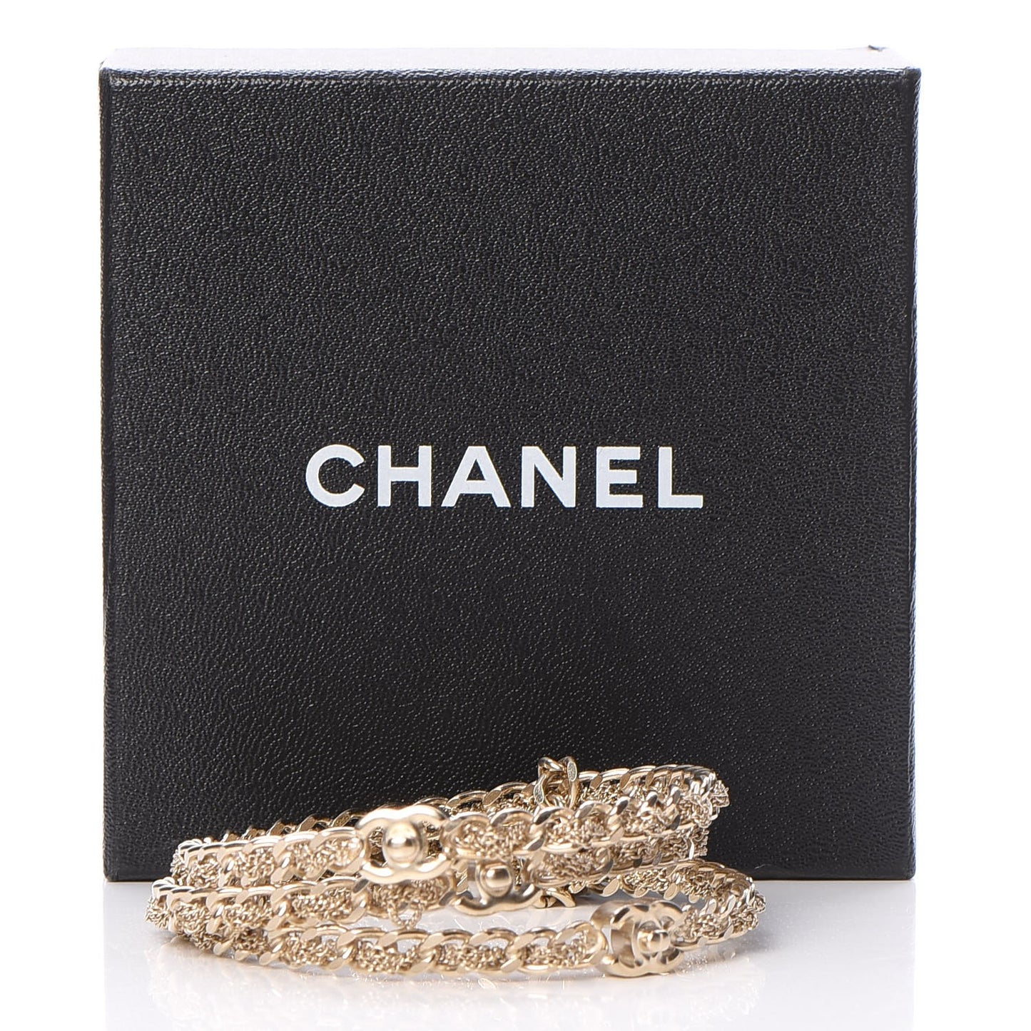 Chain CC Bangle Bracelets Set of 3 Gold M