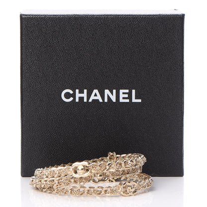 Chanel Chain CC Bangle Bracelets Set of 3 Gold M 5 of 5