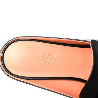 Hermes Goatskin Rivoli Mules 37.5 Black 7 of 8