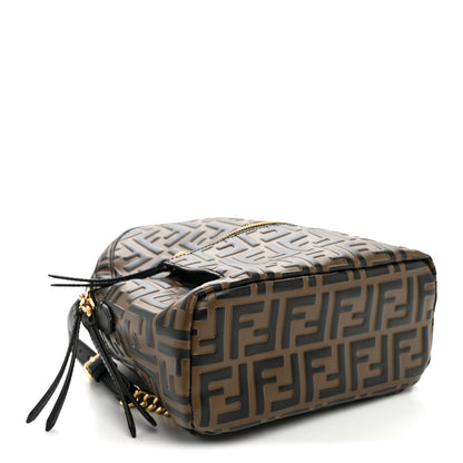 Fendi Vitello Bi-Color FF 1974 Embossed Mini Backpack Maya Black 4 of 11