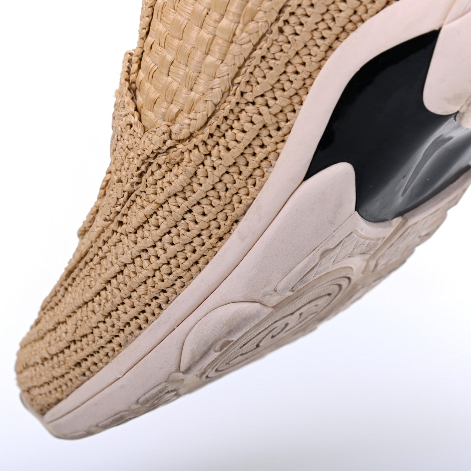 Chanel Braided Raffia Womens CC Sneakers 38.5 Beige 18 of 22