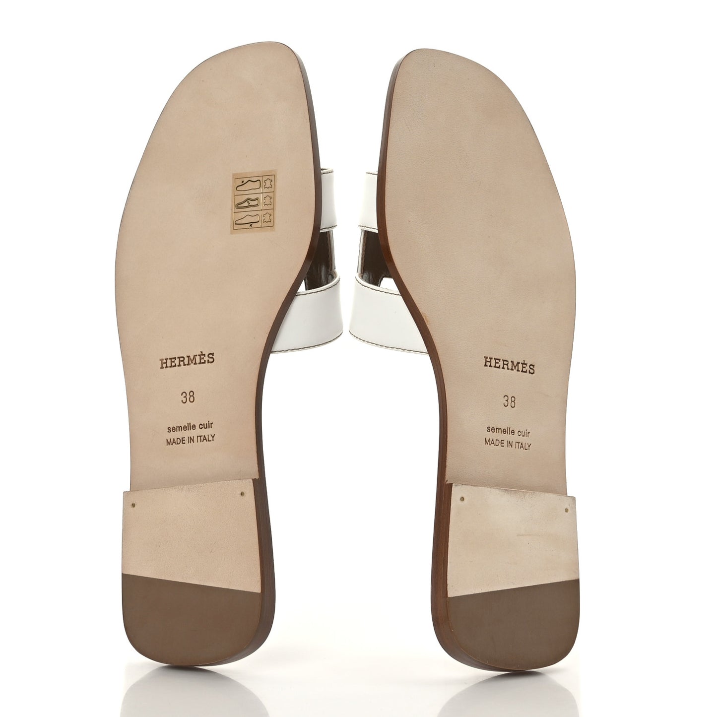 Box Calfskin Oran Sandals 38 White