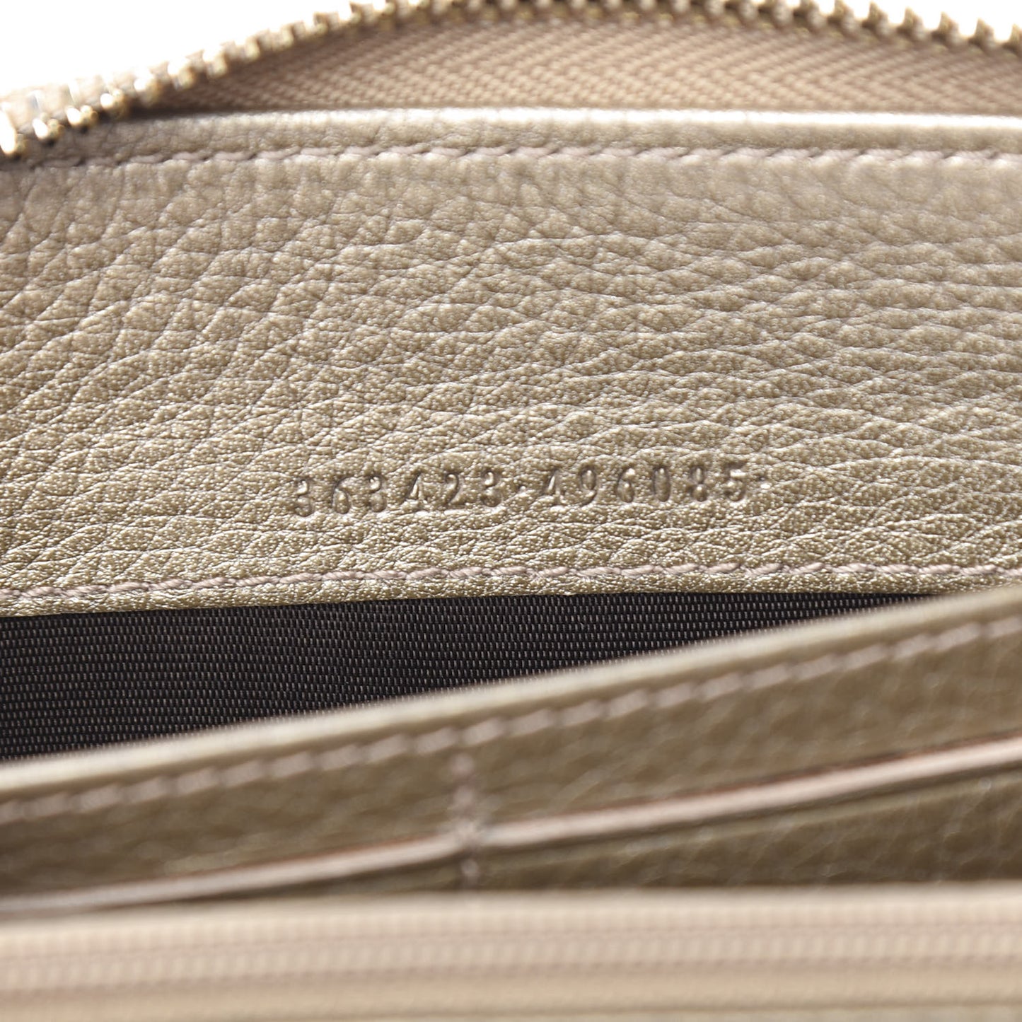 Calfskin Zip Around Wallet Gold