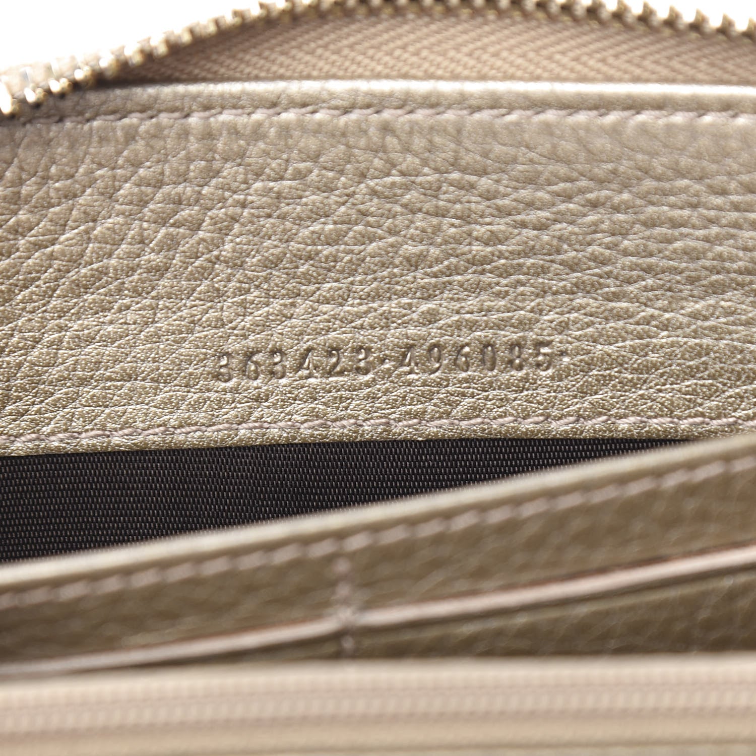 Gucci Calfskin Zip Around Wallet Gold 6 of 7