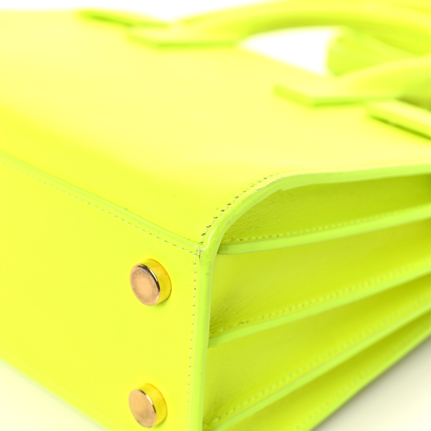 Saint Laurent Calfskin Nano Sac De Jour Neon Yellow 11 of 27