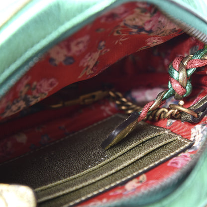Gucci Laminated Nappa Trapuntata Mini Zumi Dome Shoulder Bag Rosso Jasmine Green Rame 5 of 10