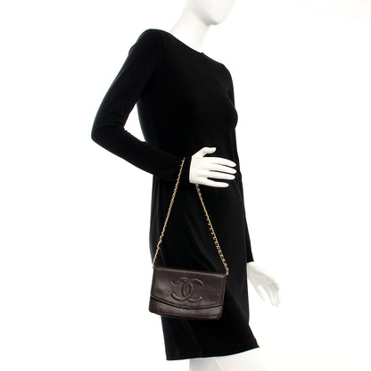 Chanel Caviar Timeless CC Wallet On Chain WOC Dark Brown 2 of 10