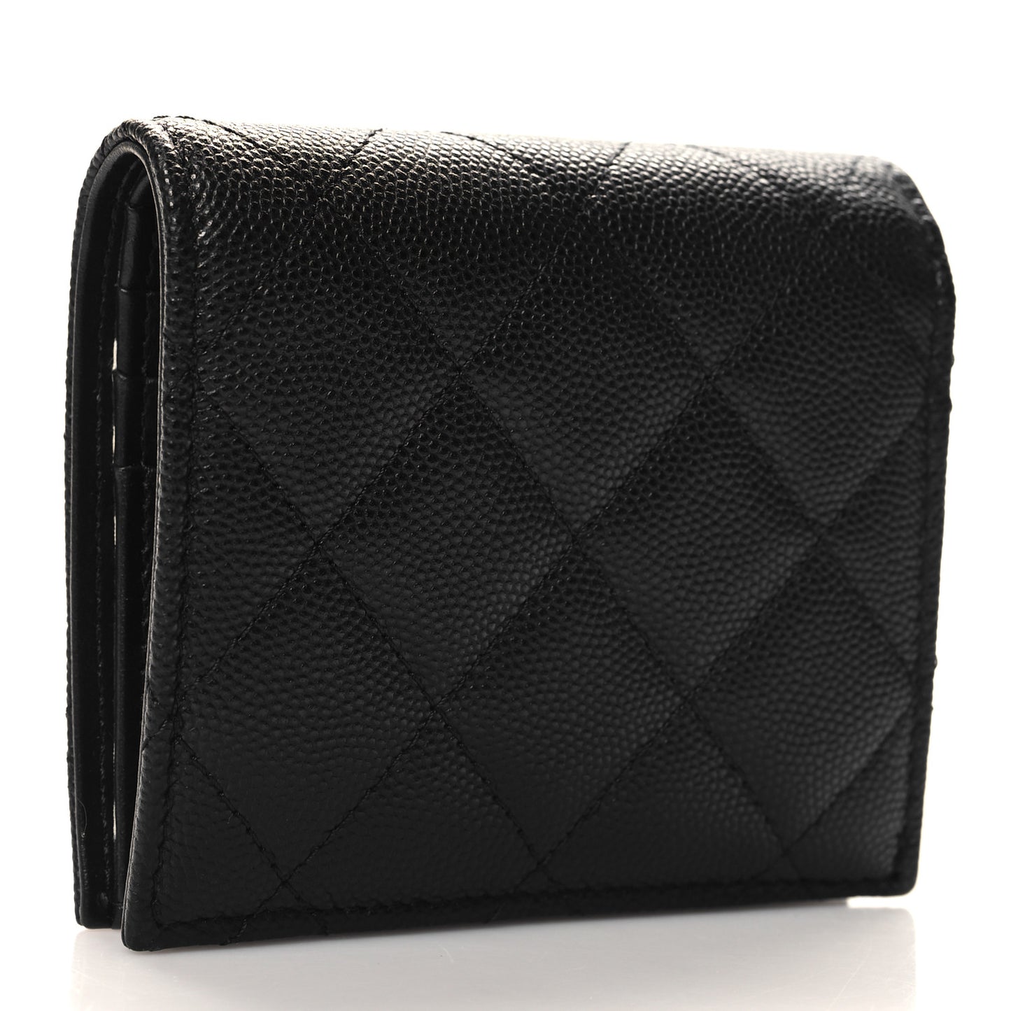 Caviar Quilted Small Bifold Wallet Black
