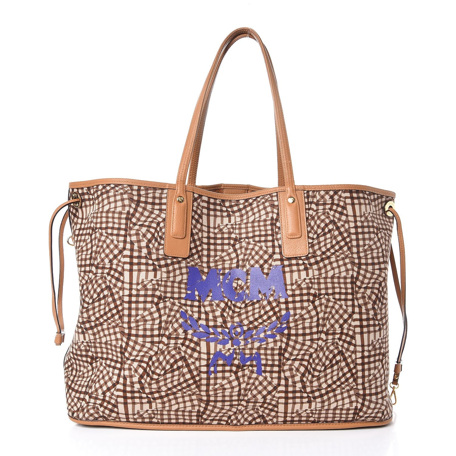 MCM Visetos Large Liz Reversible Shopper Tote Cognac 6 of 15
