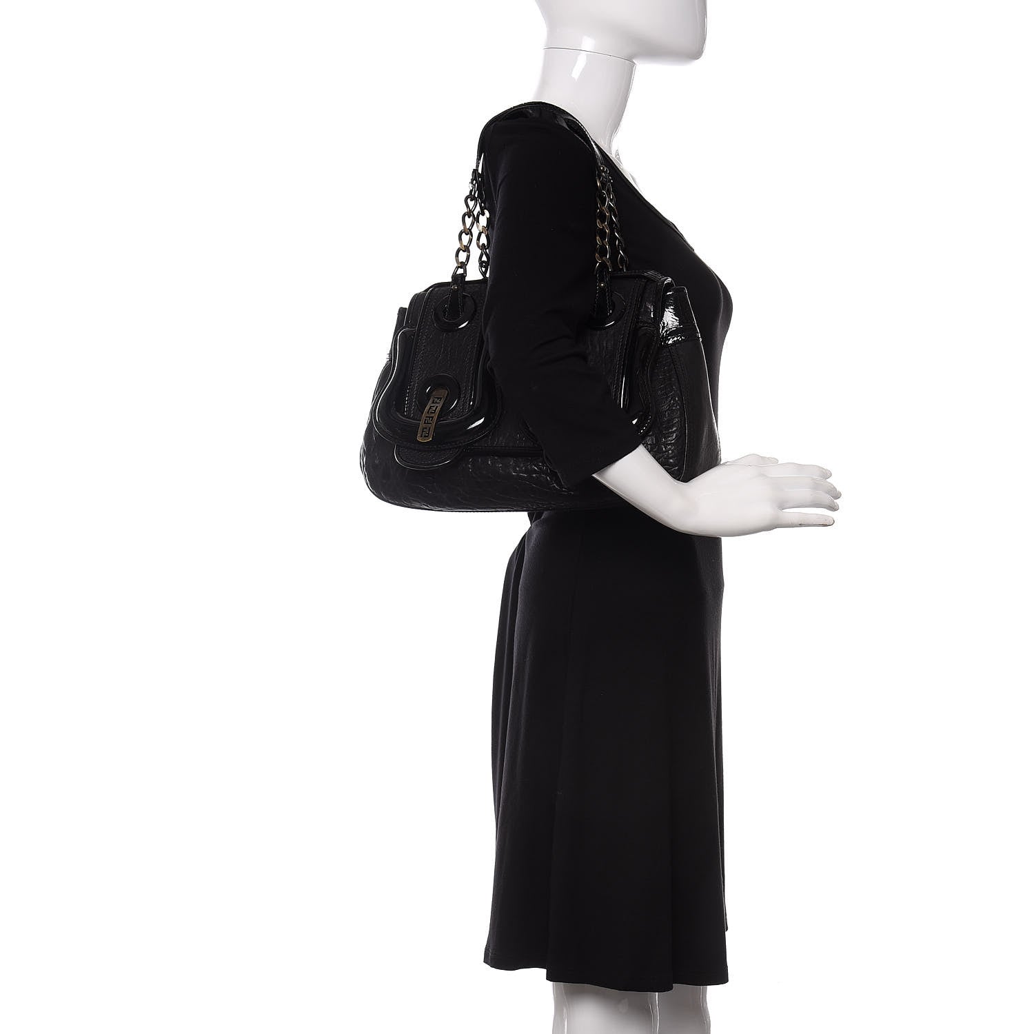 Fendi Nappa Patent B Bag Black 2 of 14