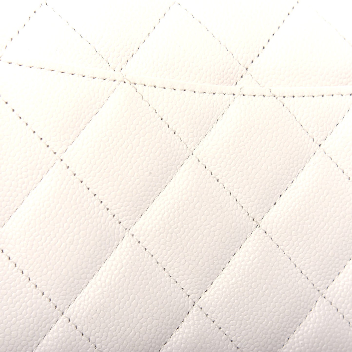 Caviar Quilted Jumbo Double Flap White