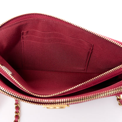 Chanel Caviar Quilted Small Boy Clutch With Chain Burgundy 6 of 14