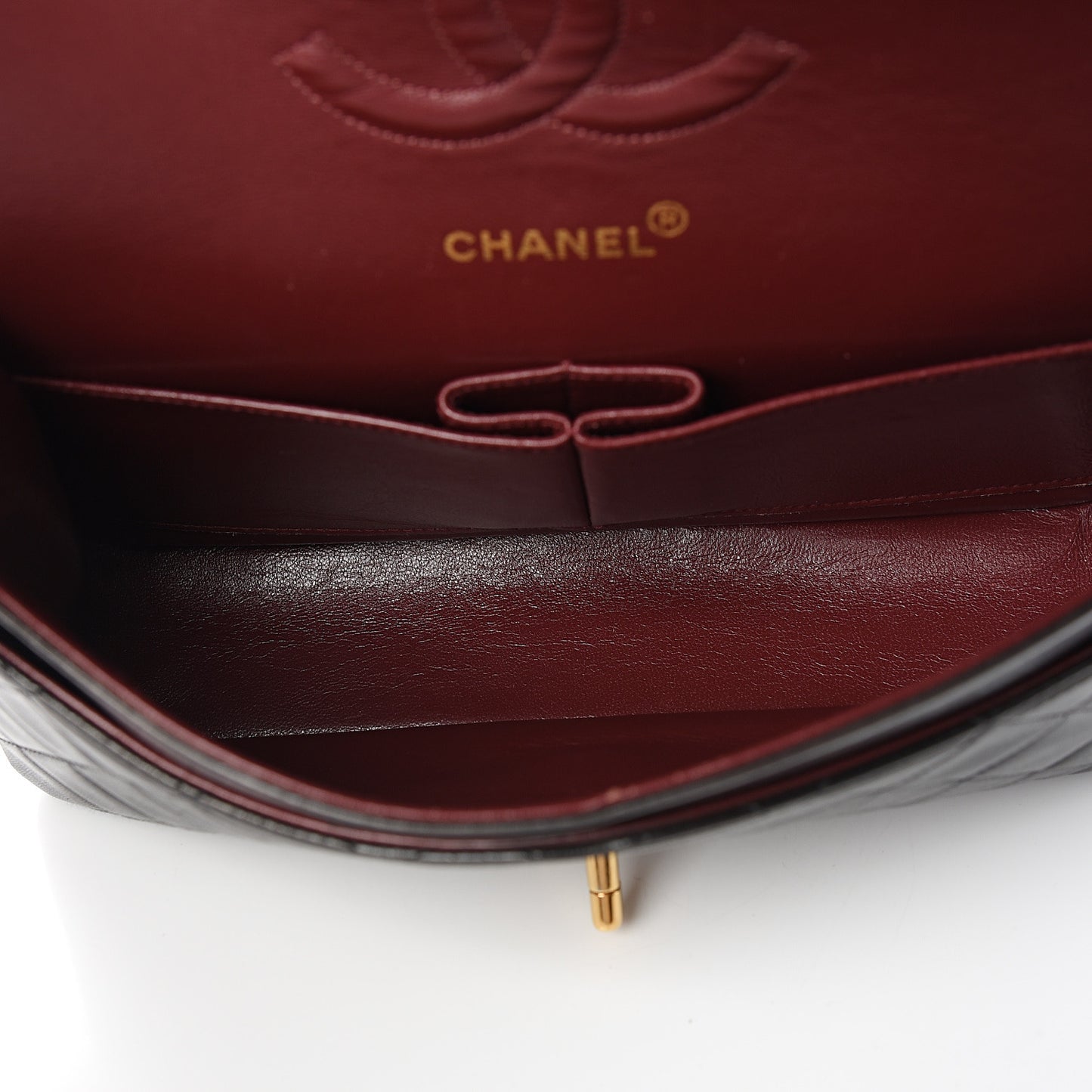 Lambskin Quilted Medium Double Flap Black