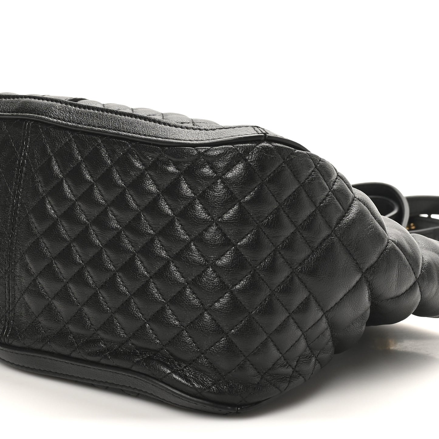 Calfskin Quilted Greca Versace Small Goddess Tote Bag Black