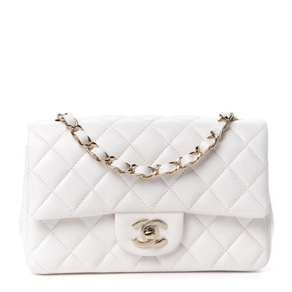Chanel Lambskin Quilted Mini Rectangular Flap White 1 of 11