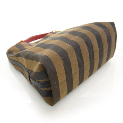 Fendi Pequin Cuoio Vegetale Large Hobo Tobacco Rosso Black 4 of 7