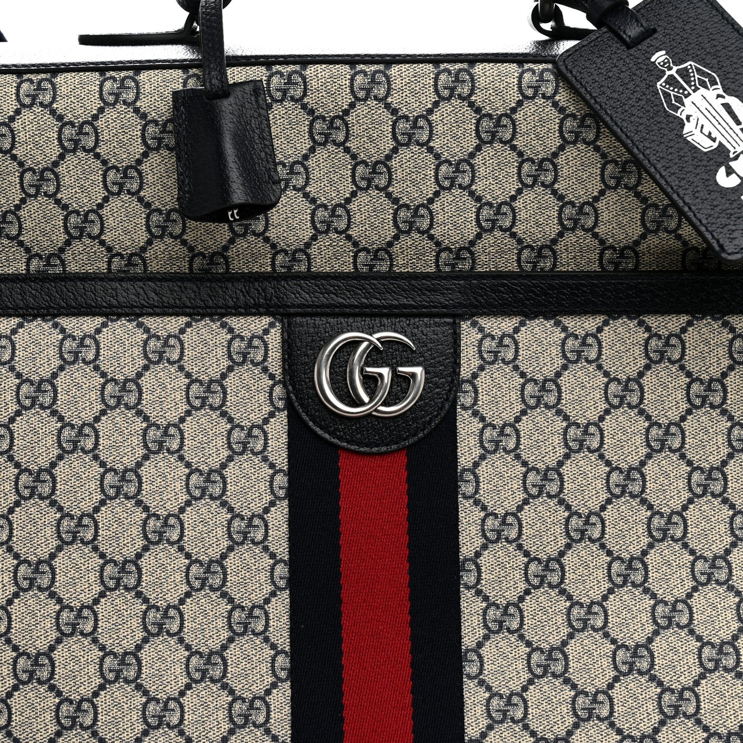 GG Supreme Monogram Web Savoy Garment Bag Beige Blue