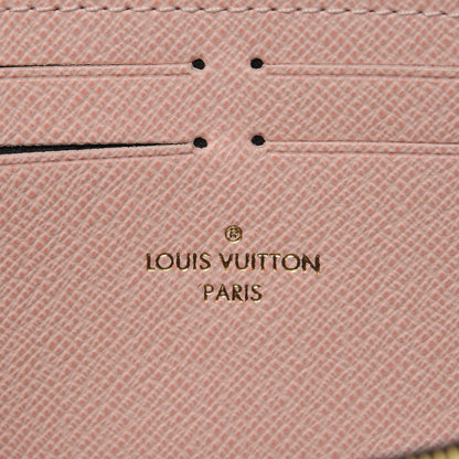 Louis Vuitton Damier Ebene Clemence Wallet Rose Ballerine 6 of 7
