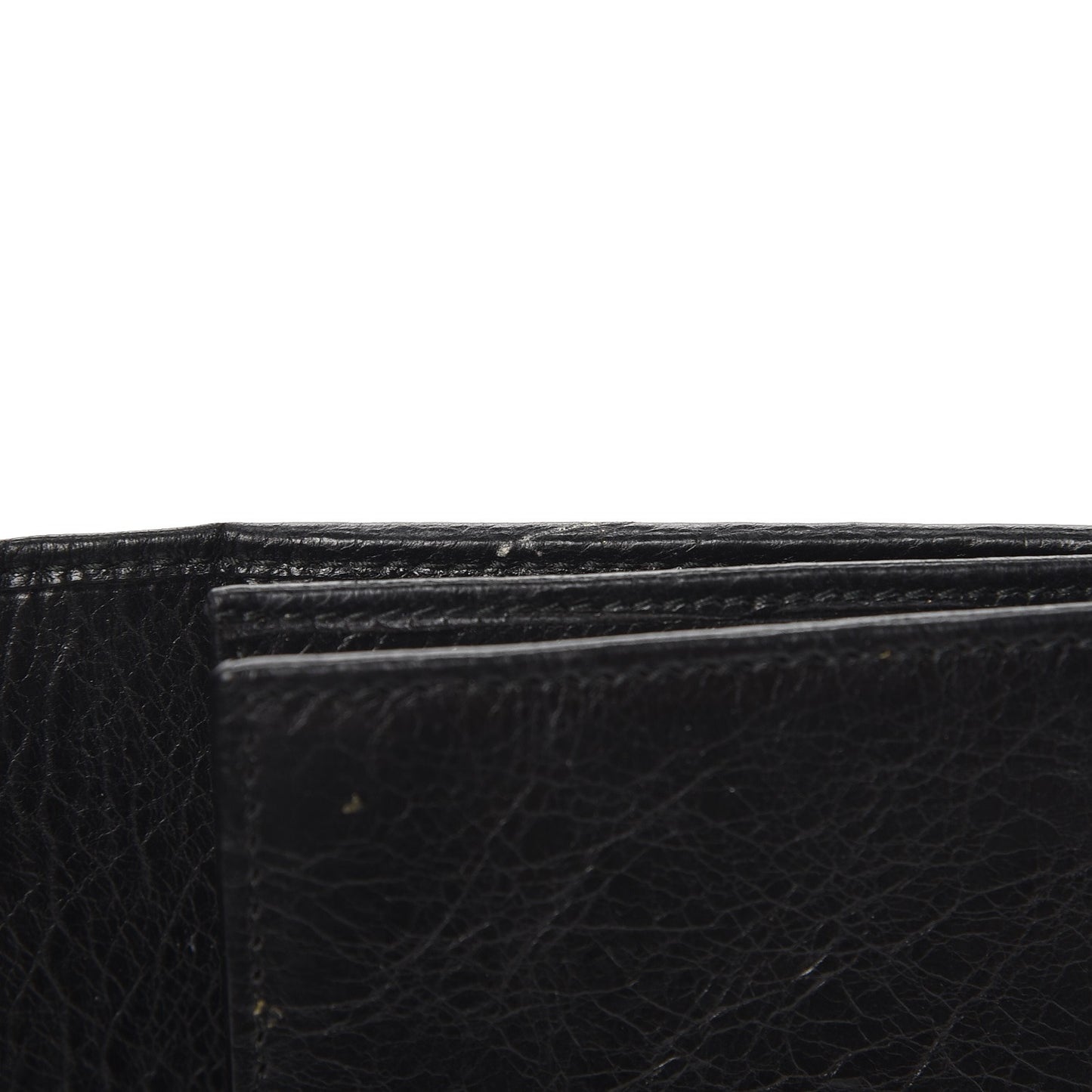 Agneau Giant 12 Silver Hardware Money Wallet Black