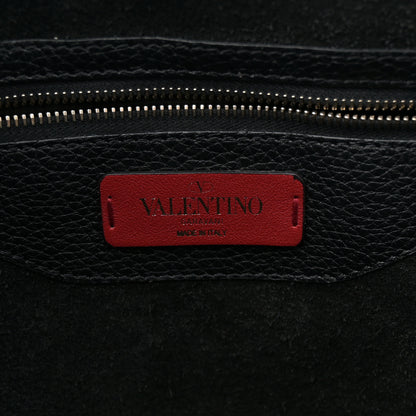 Valentino Garavani Grained Calfskin Rockstud Shoulder Tote Black 6 of 9