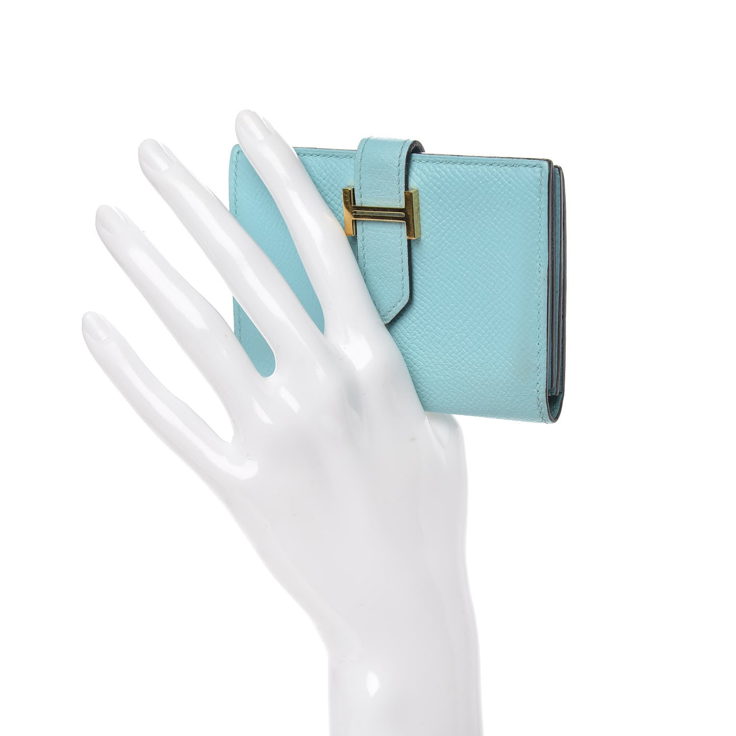 Hermes Epsom Bearn Card Holder Wallet Bleu Atoll 2 of 7