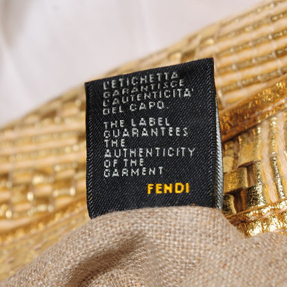 Fendi Zucca Woven Forever Hobo Gold 7 of 9