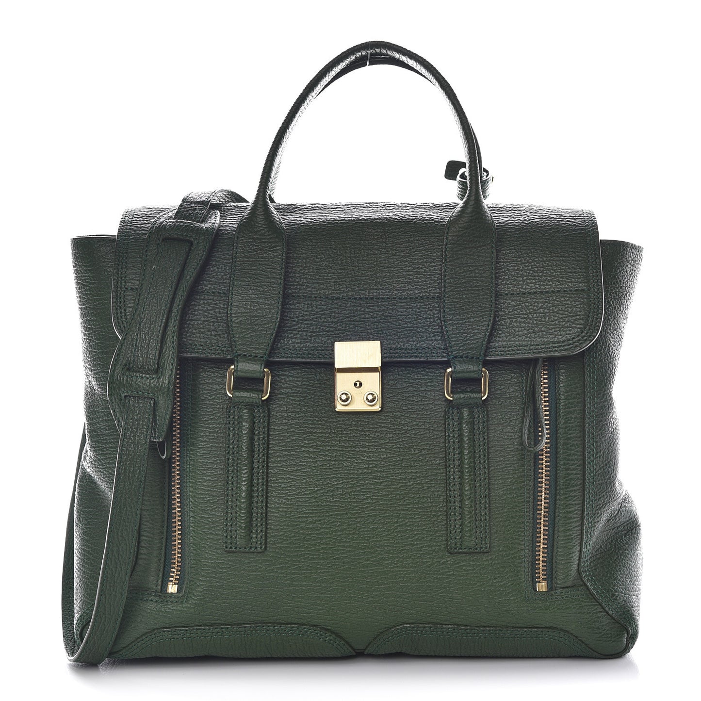 3.1 Textured Calfskin Large Pashli Satchel Jade