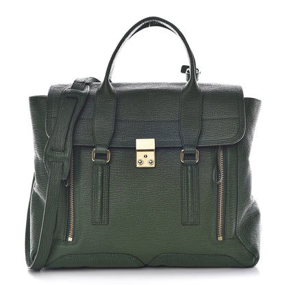 3.1 Phillip Lim 3.1 Textured Calfskin Large Pashli Satchel Jade 1 of 9