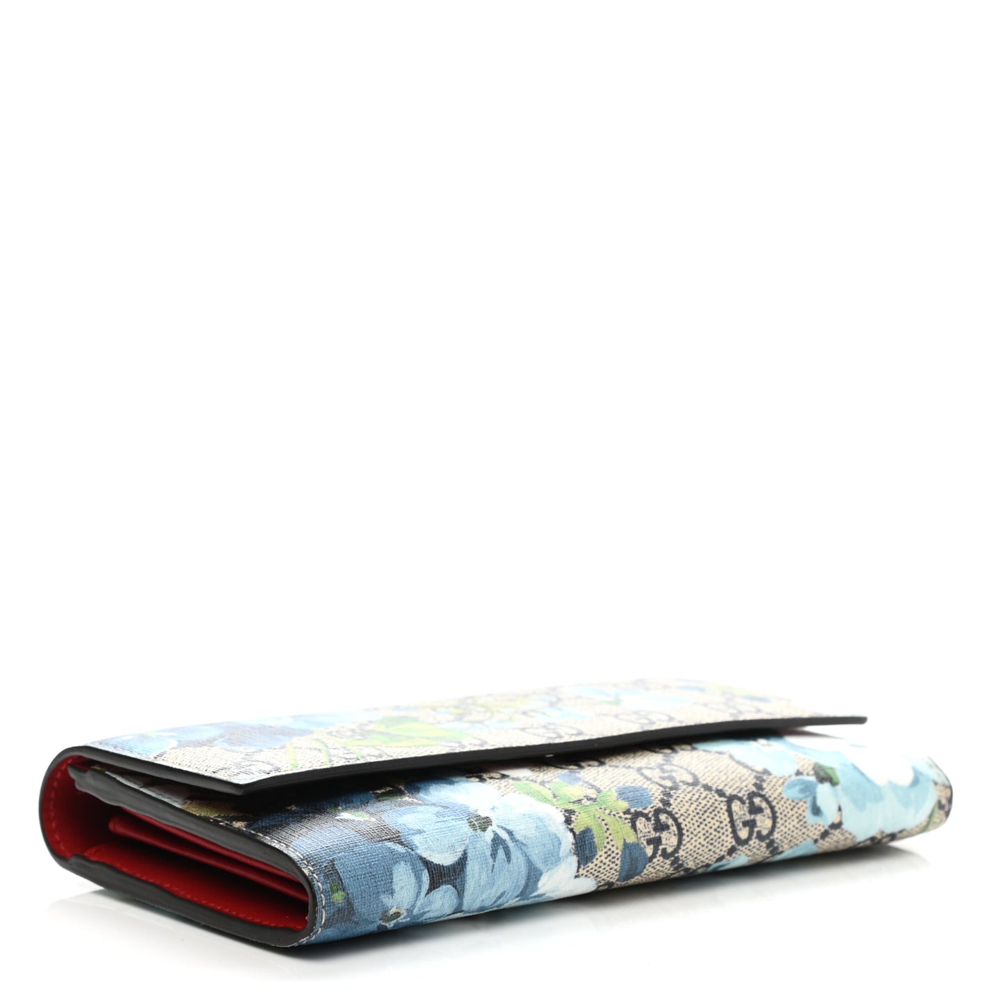 GG Supreme Monogram Blooms Continental Wallet Blue
