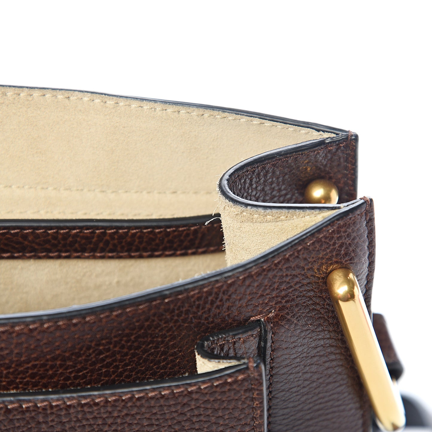 Grained Calfskin Medium Hudson Tassel Shoulder Bag Dark Wood
