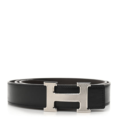 Hermes Box 32mm Guilloche H Belt 100 Black Chocolate 1 of 8