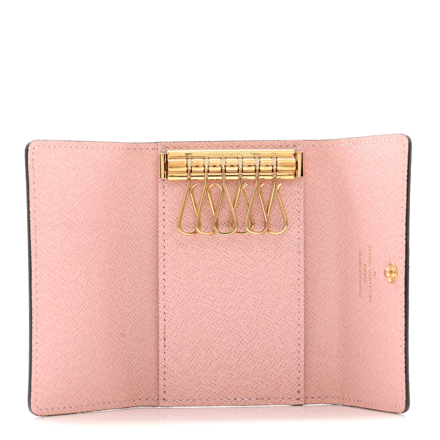Damier Ebene Multicles 6 Key Holder Rose Ballerine