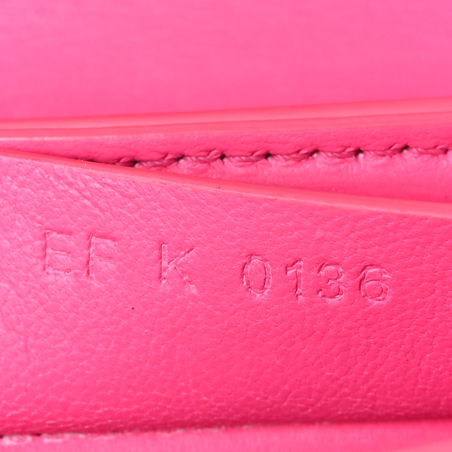 Calfskin Bow Cut Chain Wallet Fuchsia