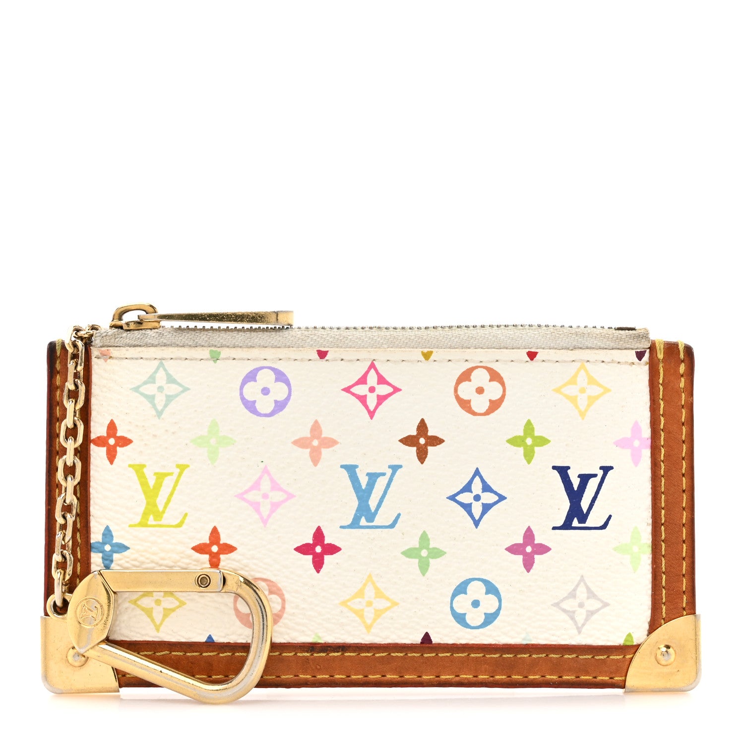 Louis Vuitton Monogram Multicolor Key Pouch White 1 of 9