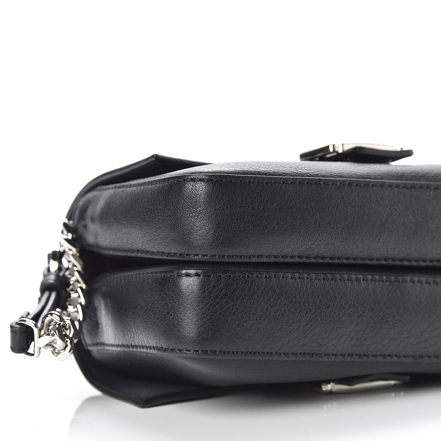 Fendi Vitello Dolce Elaphe Monster Eyes Micro Double Baguette Black Naturale 7 of 10