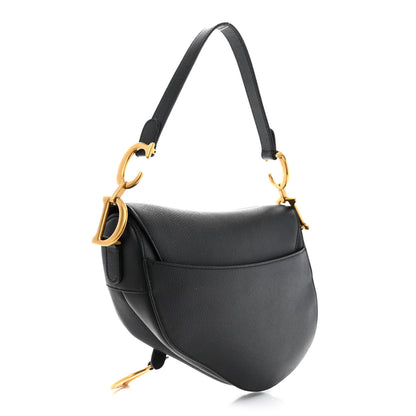 Christian Dior Grained Calfskin Saddle Bag Black 3 of 10