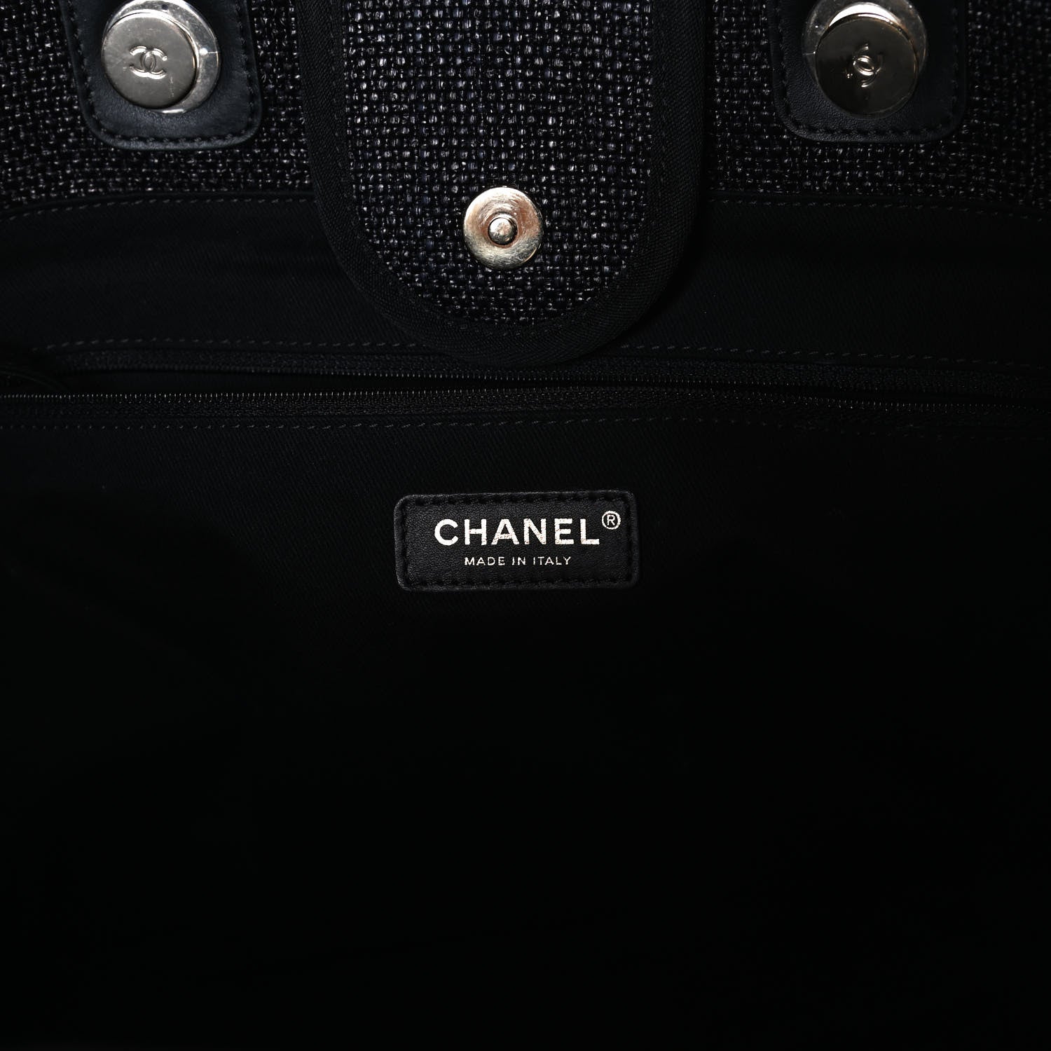 Chanel Woven Straw Raffia Medium Deauville Tote Black 6 of 10