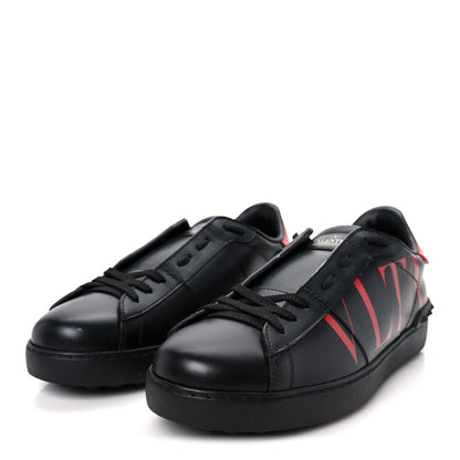 Valentino Garavani Calfskin Mens Rockstud VLTN Open Sneakers 41 Black Red 4 of 9