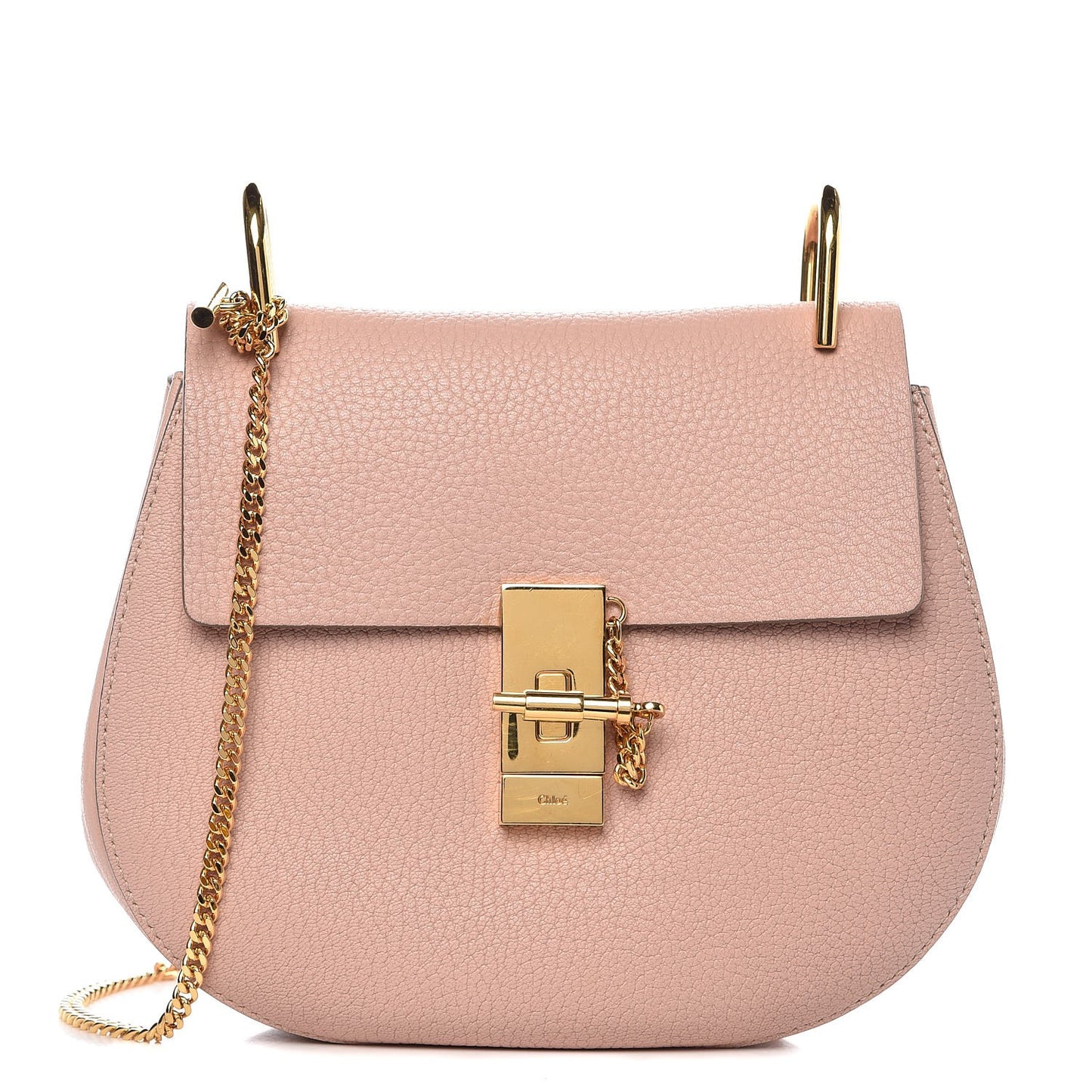 Grained Lambskin Drew Shoulder Bag Cement Pink