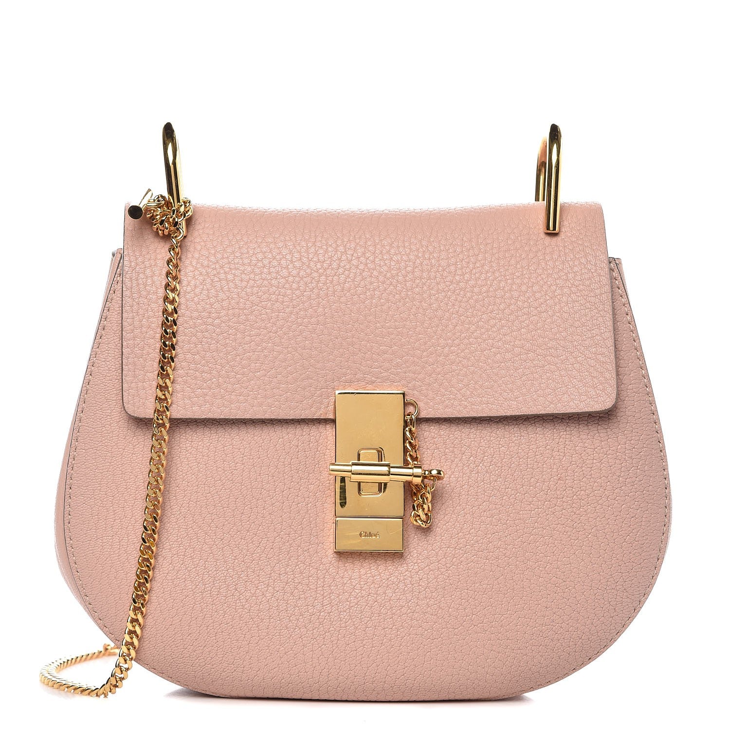Chloe Grained Lambskin Drew Shoulder Bag Cement Pink 1 of 6