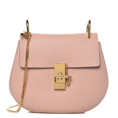 Chloe Grained Lambskin Drew Shoulder Bag Cement Pink 1 of 6