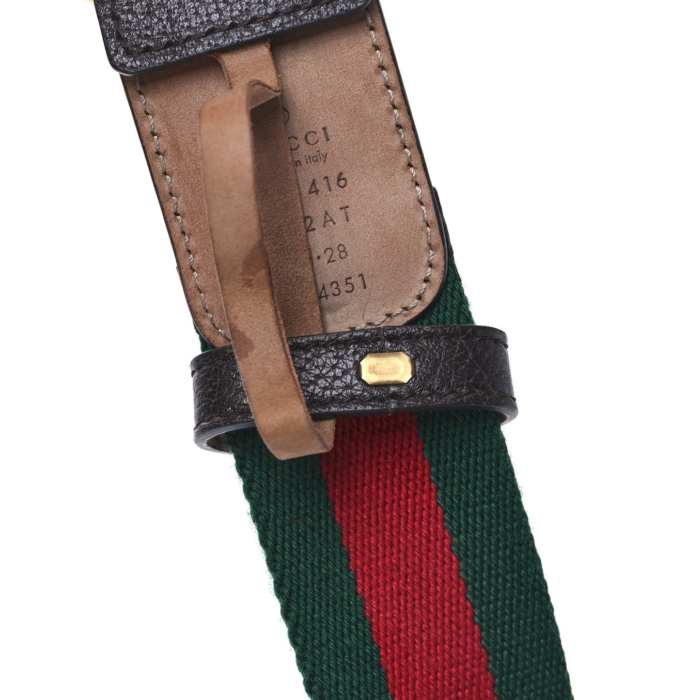 Nylon Textured Dollar Calfskin Double G Web 40mm Belt 70 28 Green Red Dark Cocoa