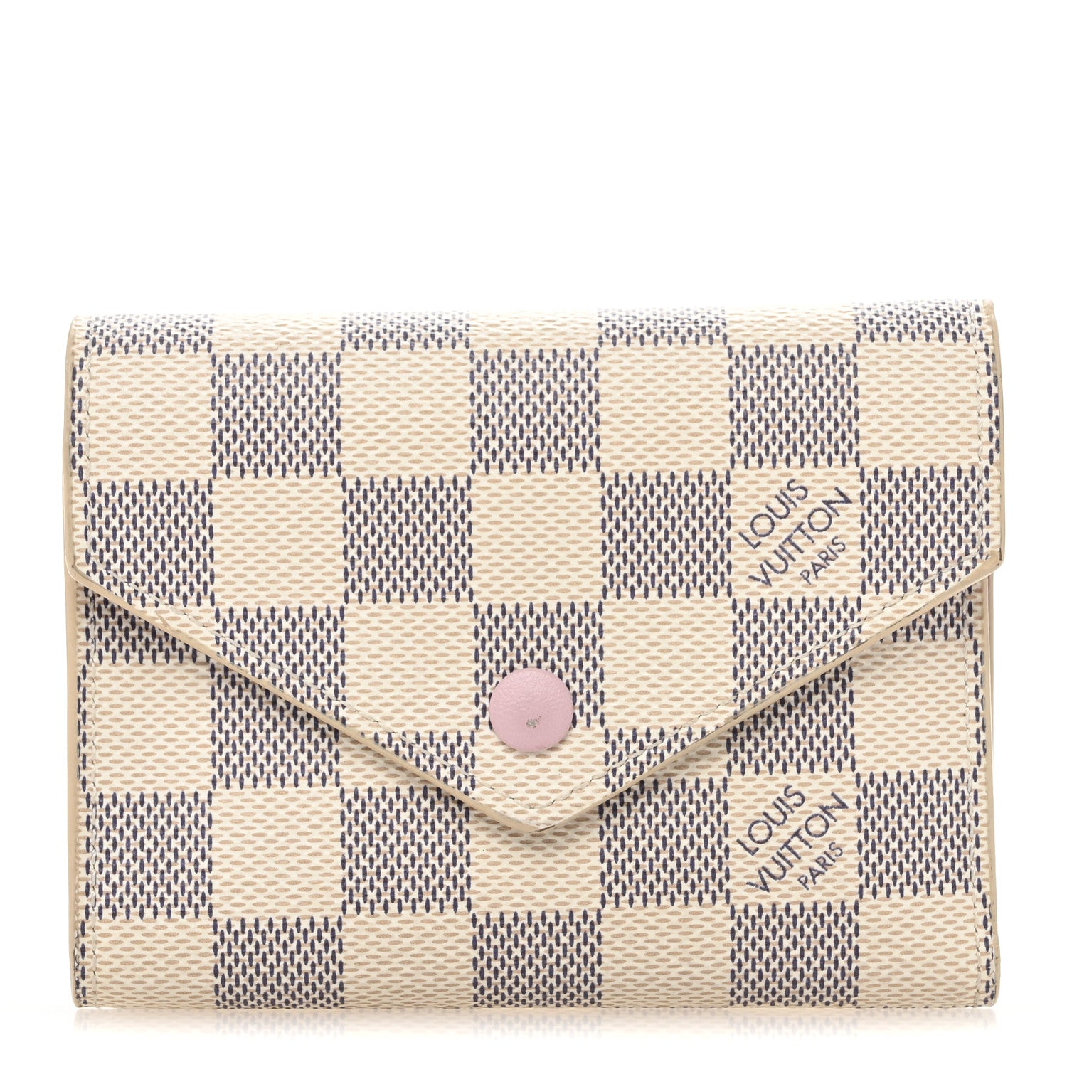 Louis Vuitton Damier Azur Victorine Wallet Rose Ballerine 1 of 11